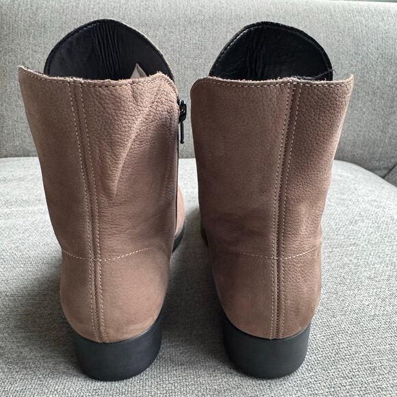 Aquitaine Boot Bella Leather Grey Nubuck Double Side Zip Comfort Casual 7-7.5 - Picture 3 of 11